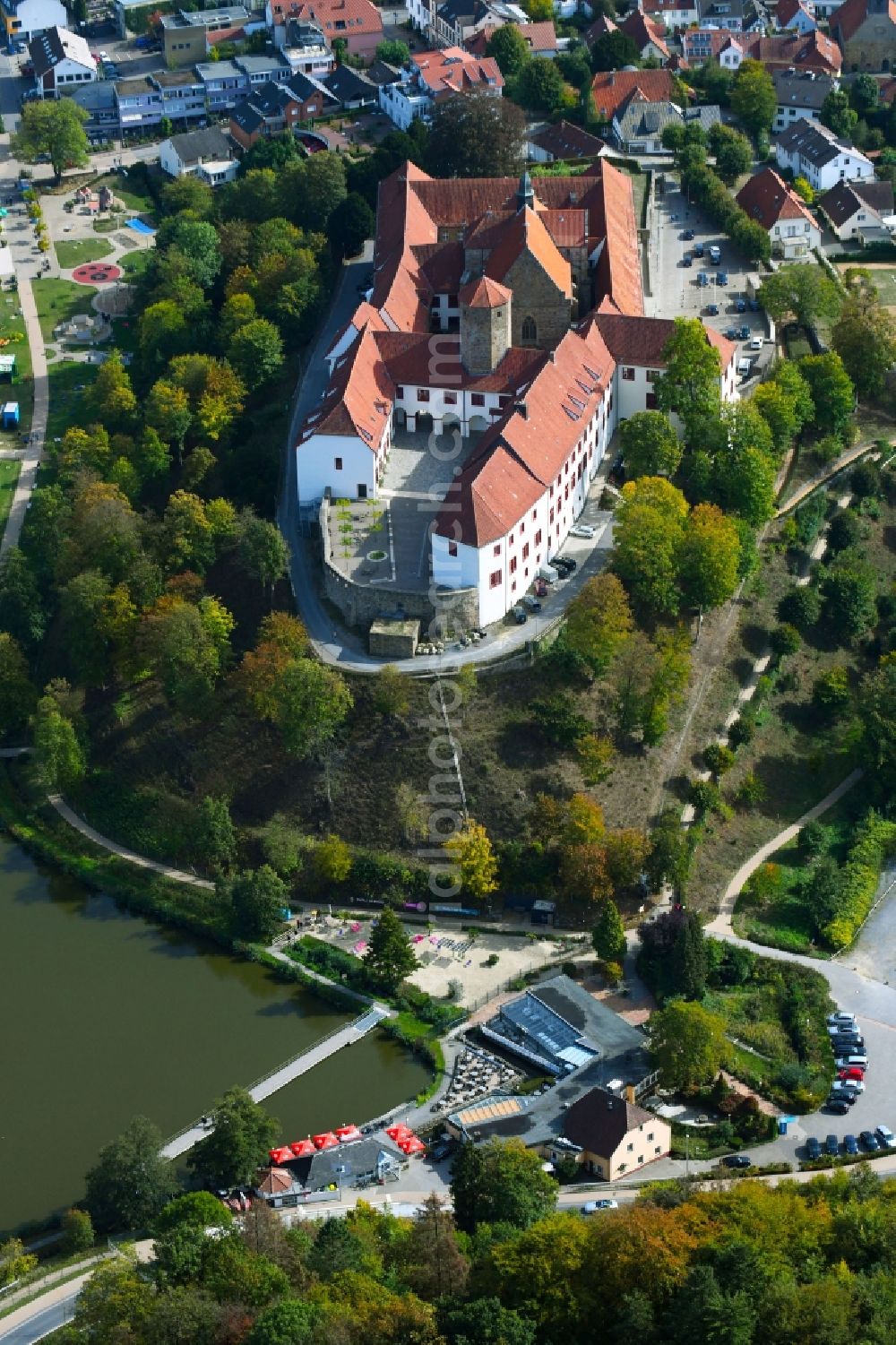 Aerial image Bad Iburg - Castle of Schloss in Bad Iburg in the state Lower Saxony, Germany