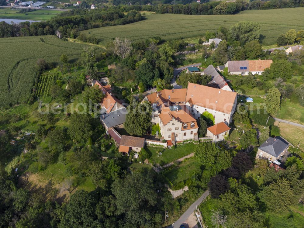 Aerial image Batzdorf - Castle of Batzdorf on street Schlossstrasse in Batzdorf in the state Saxony, Germany