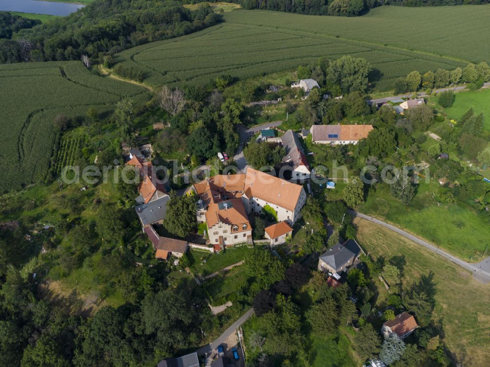 Aerial image Batzdorf - Castle of Batzdorf on street Schlossstrasse in Batzdorf in the state Saxony, Germany