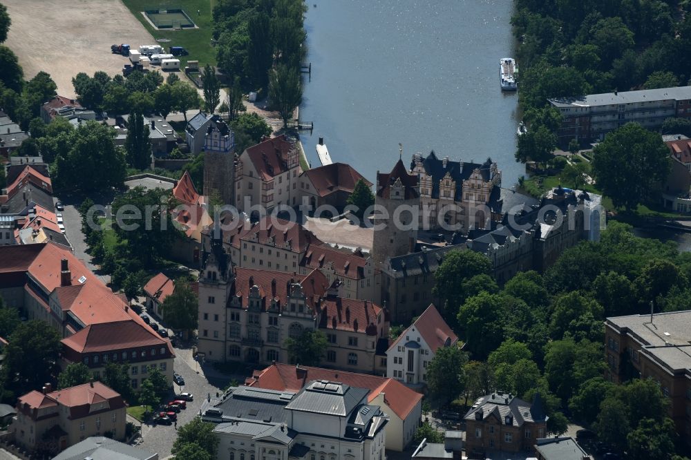 Bernburg (Saale) from above - Castle of Palace Bernburg in Bernburg (Saale) in the state Saxony-Anhalt