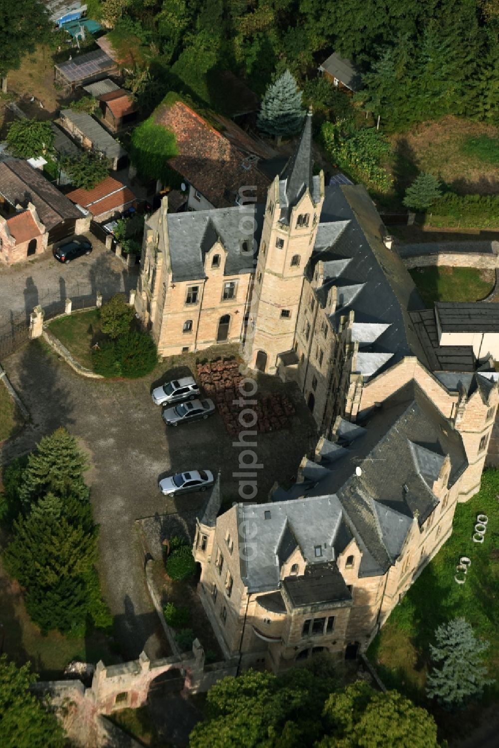 Aerial image Beyernaumburg - Castle of Schloss in Beyernaumburg in the state Saxony-Anhalt