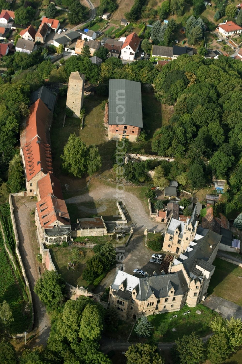 Beyernaumburg from the bird's eye view: Castle of Schloss in Beyernaumburg in the state Saxony-Anhalt