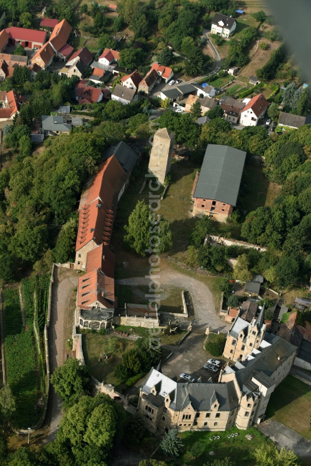 Aerial image Beyernaumburg - Castle of Schloss in Beyernaumburg in the state Saxony-Anhalt