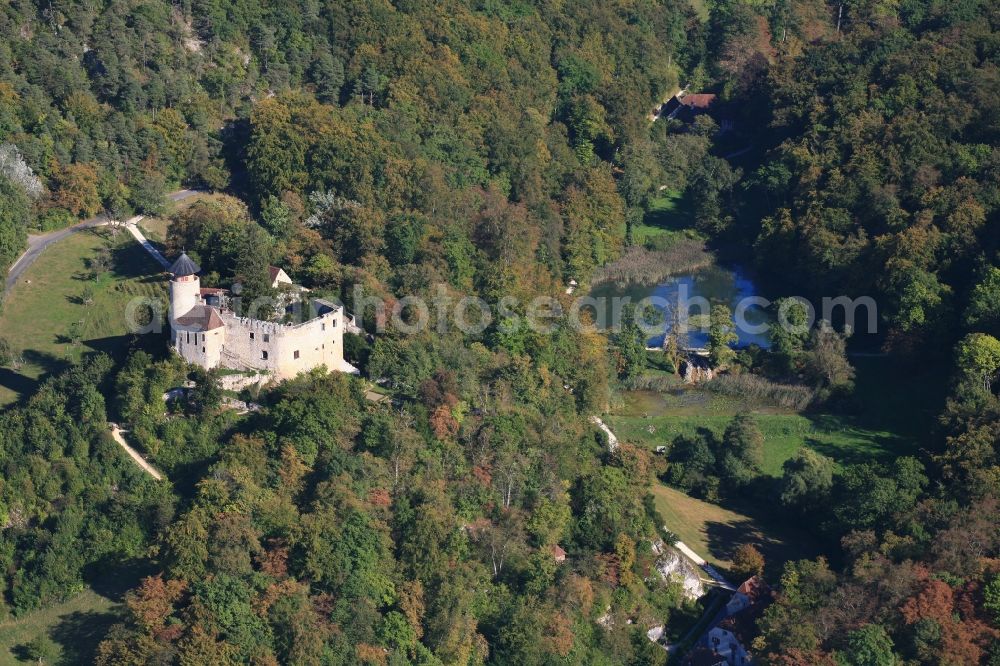 Arlesheim from above - Castle of Schloss Birseck in Arlesheim in Basel-Landschaft, Switzerland