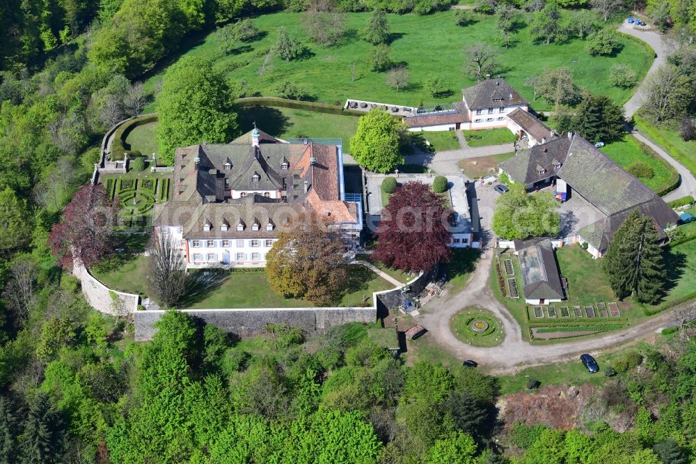 Aerial photograph Kandern - Castle of Buergeln in the Black Forest in Kandern in the state Baden-Wurttemberg, Germany