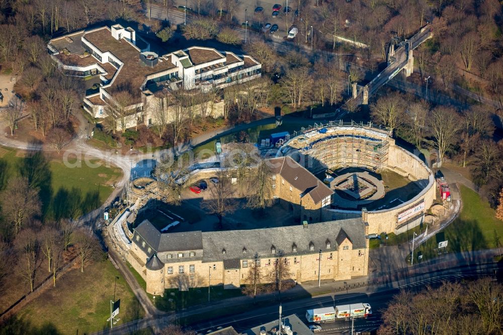 Aerial image Mülheim an der Ruhr - Construction site castle of Schloss Broich in Muelheim on the Ruhr in the state North Rhine-Westphalia