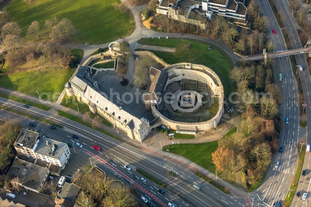 Aerial image Mülheim an der Ruhr - Construction site castle of Schloss Broich in Muelheim on the Ruhr in the state North Rhine-Westphalia