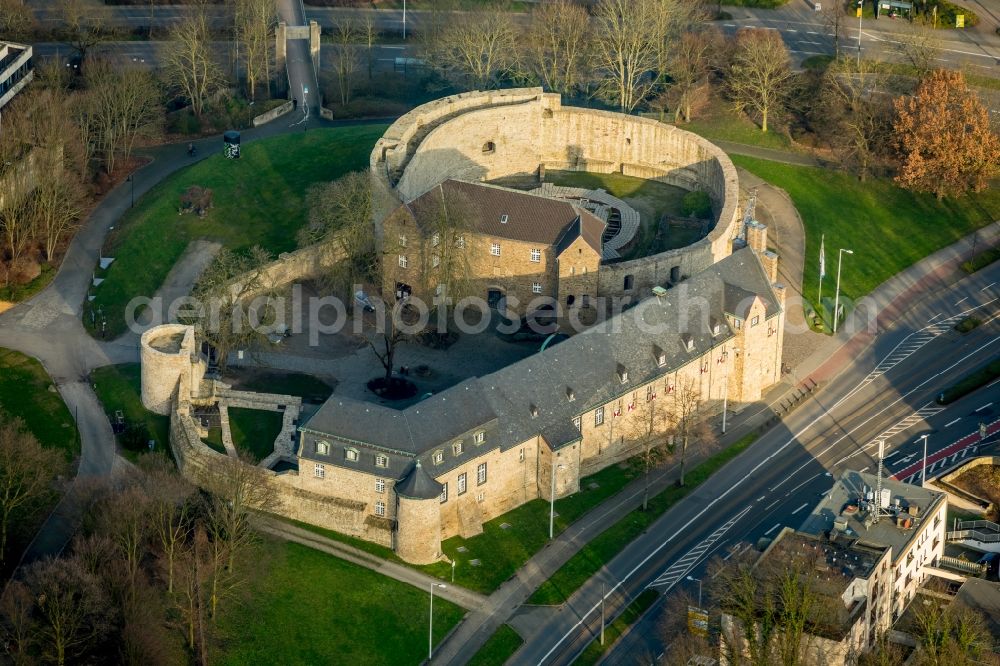 Mülheim an der Ruhr from above - Construction site castle of Schloss Broich in Muelheim on the Ruhr in the state North Rhine-Westphalia