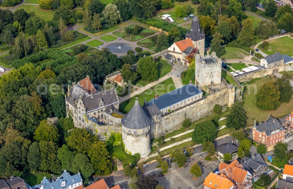 Aerial image Bad Bentheim - Castle of Schloss Burg Bentheim on Schlossstrasse in Bad Bentheim in the state Lower Saxony, Germany