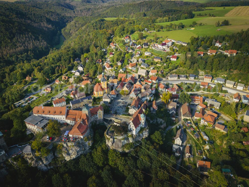 Aerial photograph Hohnstein - Castle of Hohnstein castle in Hohnstein in the state Saxony, Germany