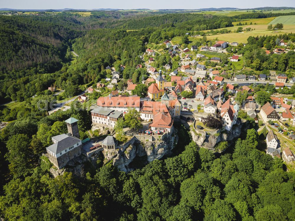 Aerial image Hohnstein - Castle of Hohnstein castle in Hohnstein in the state Saxony, Germany