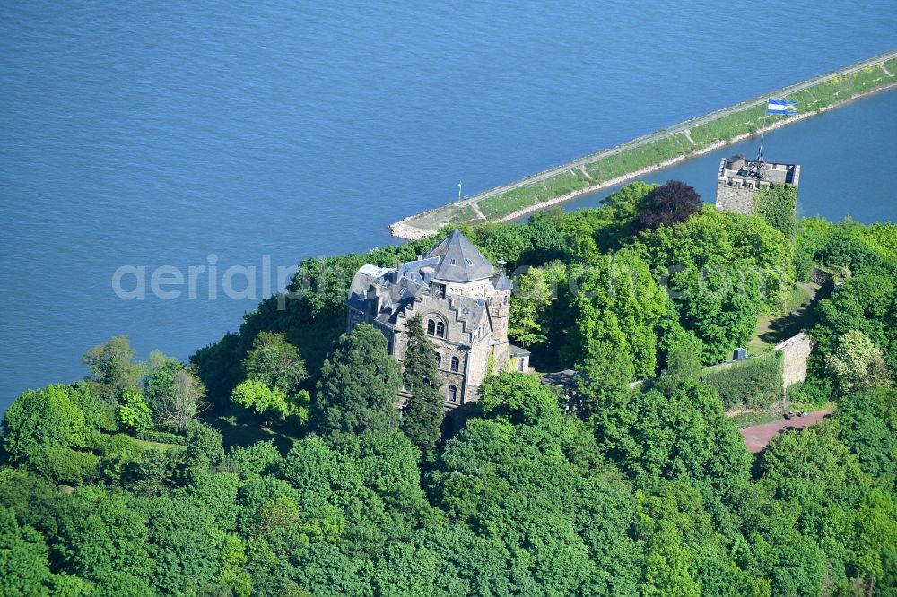 Bad Breisig from above - Castle of Schloss Burg Rheineck on Burgweg in Bad Breisig in the state Rhineland-Palatinate, Germany