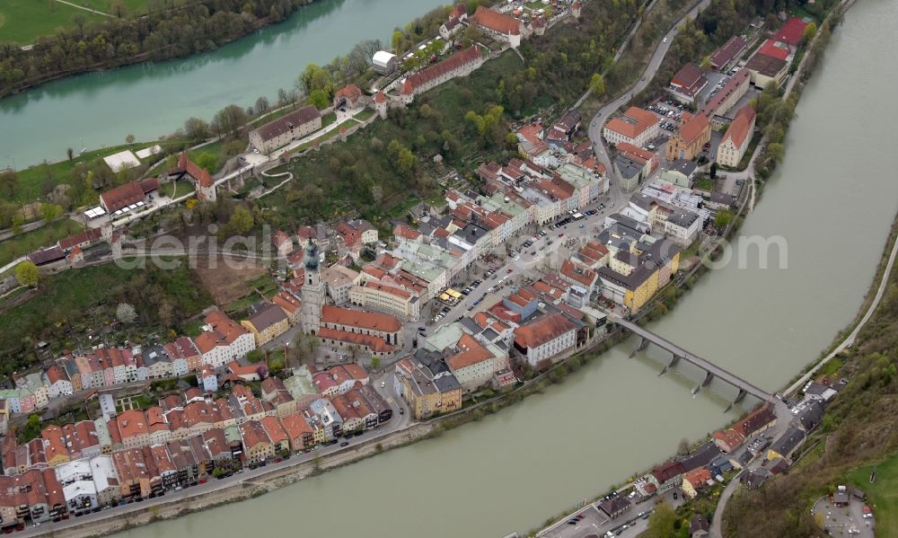 Aerial photograph Burghausen - Castle of Schloss in Burghausen in the state Bavaria, Germany