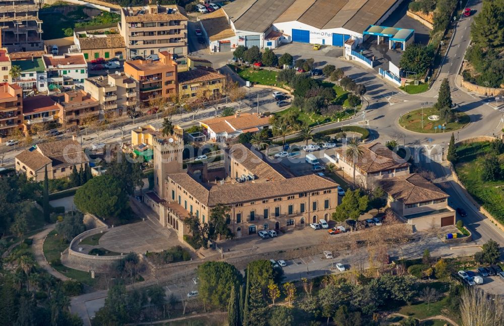 Andratx from above - Castle of Castell de Son Mas which functions as the town hall in Andratx in Balearische Insel Mallorca, Spain