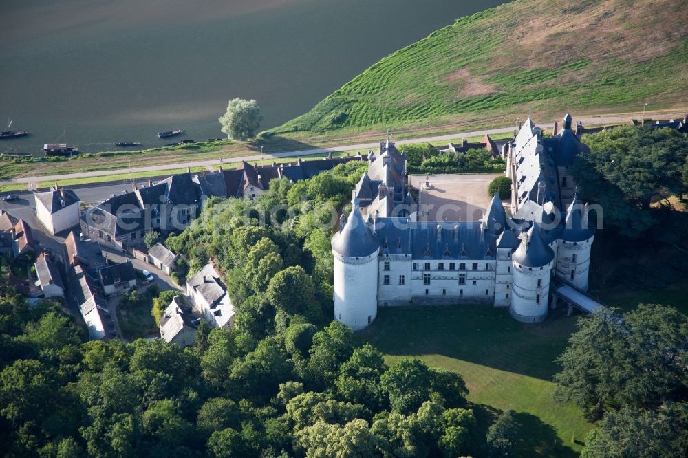 Aerial image Chaumont-sur-Loire - Castle of Schloss Chaumont in Chaumont-sur-Loire in Centre-Val de Loire, France