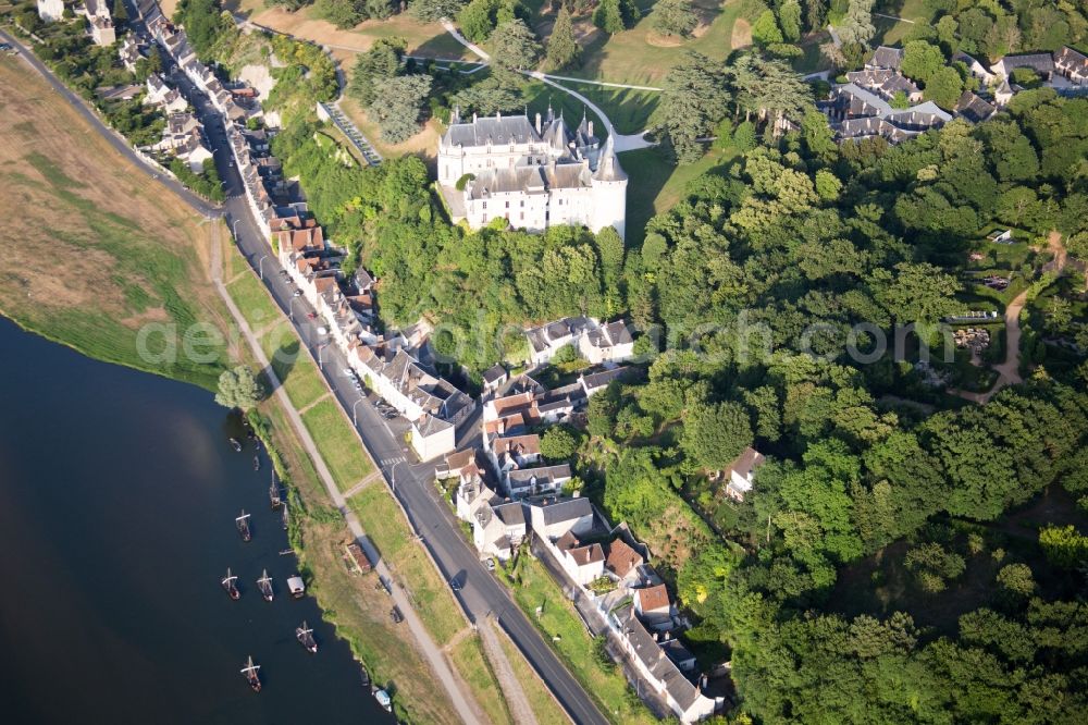 Aerial image Chaumont-sur-Loire - Castle of Schloss Chaumont in Chaumont-sur-Loire in Centre-Val de Loire, France