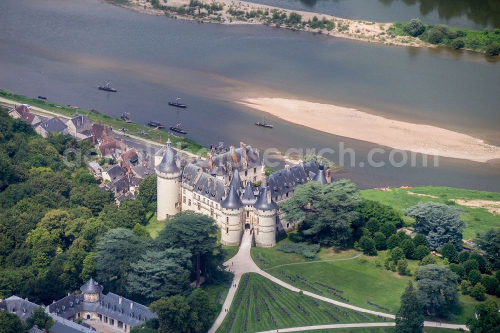 Chaumont-sur-Loire from above - Castle of Schloss Chaumont in Chaumont-sur-Loire in Centre-Val de Loire, France