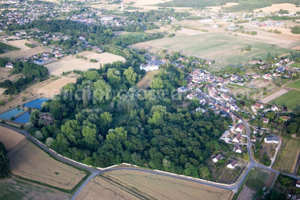 Aerial image Chouzy-sur-Cisse - Castle of Schloss Chouzy-sur-Cisse in Chouzy-sur-Cisse in Centre-Val de Loire, France