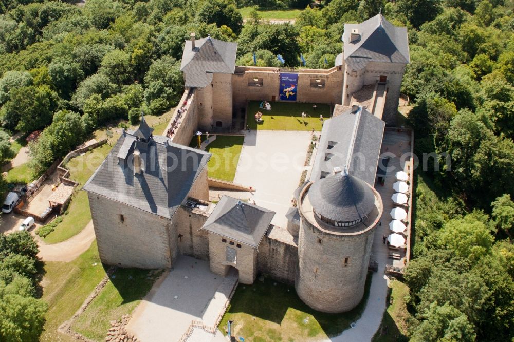 Aerial photograph Manderen - Castle of Chateau de Malbrouck in Man deren in Alsace-Champagne-Ardenne-Lorraine, France