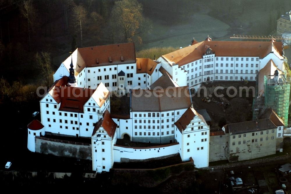 Aerial image Colditz - Castle on Schlossgasse in Colditz in the state Saxony, Germany