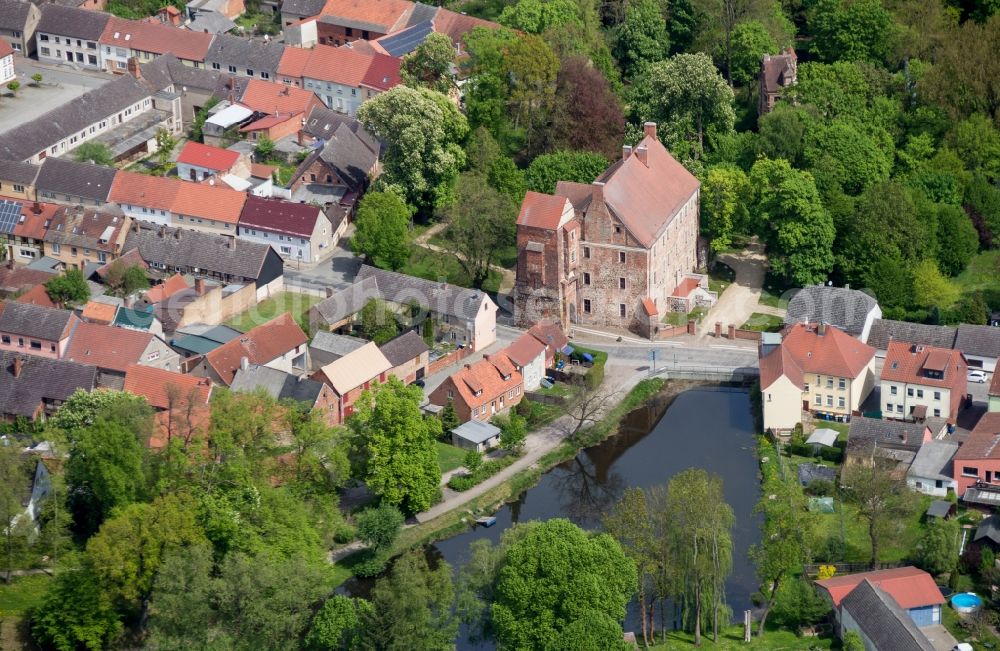 Aerial image Wittstock/Dosse - Castle of Schloss Freyenstein in Wittstock/Dosse in the state Brandenburg, Germany