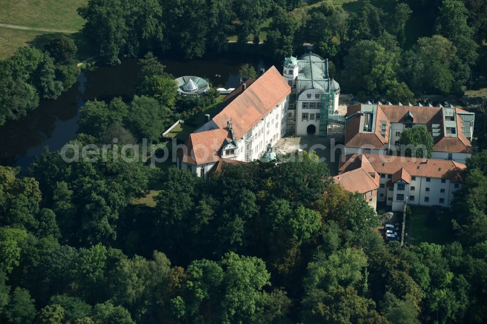 Gifhorn from the bird's eye view: Castle of Schloss in Gifhorn in the state Lower Saxony