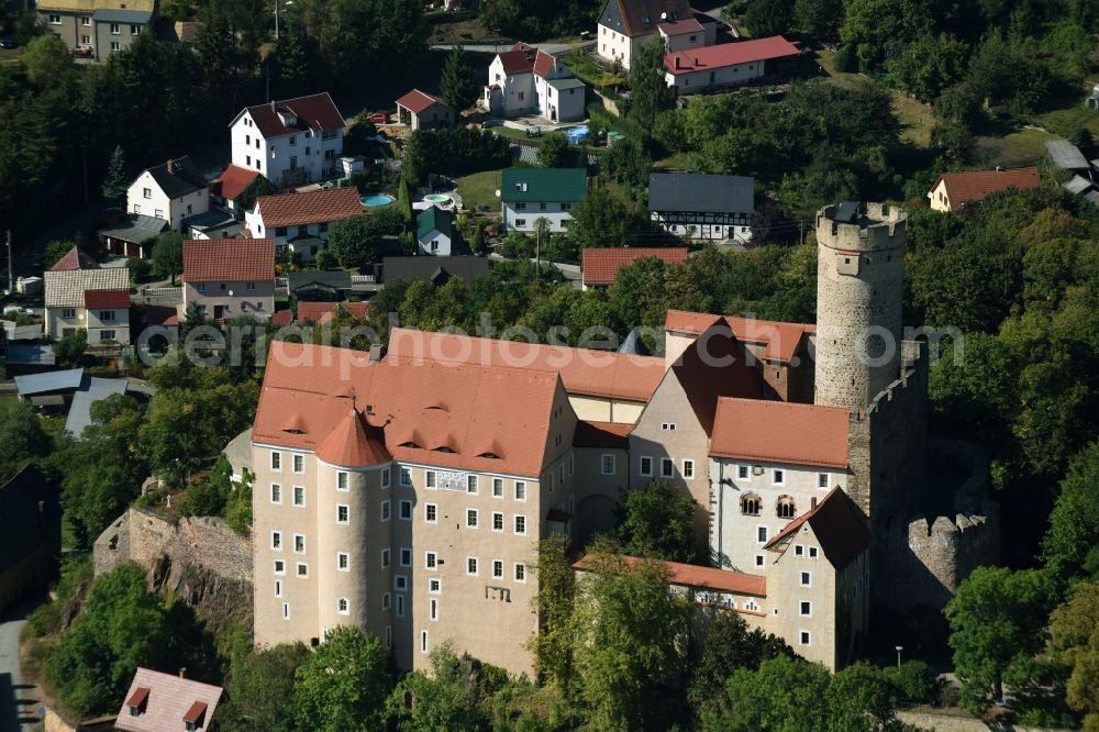 Aerial image Gnandstein - Castle of Schloss in Gnandstein in the state Saxony