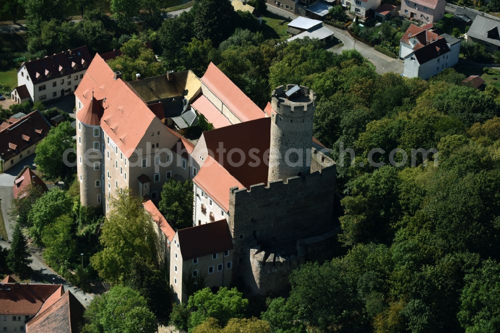 Aerial image Gnandstein - Castle of Schloss in Gnandstein in the state Saxony