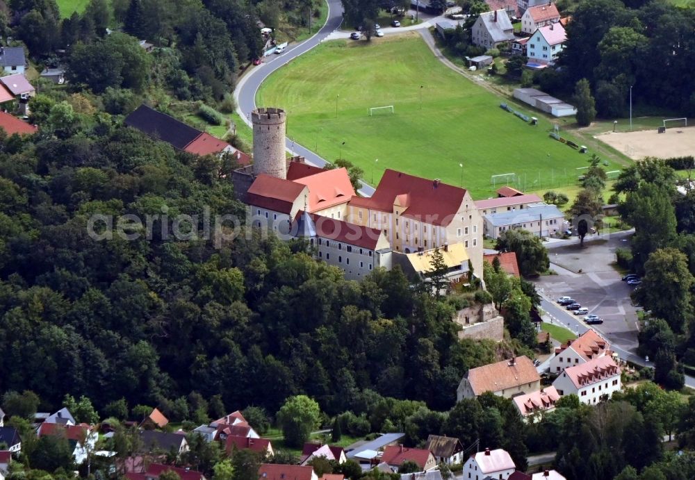 Aerial image Gnandstein - Castle of Schloss in Gnandstein in the state Saxony