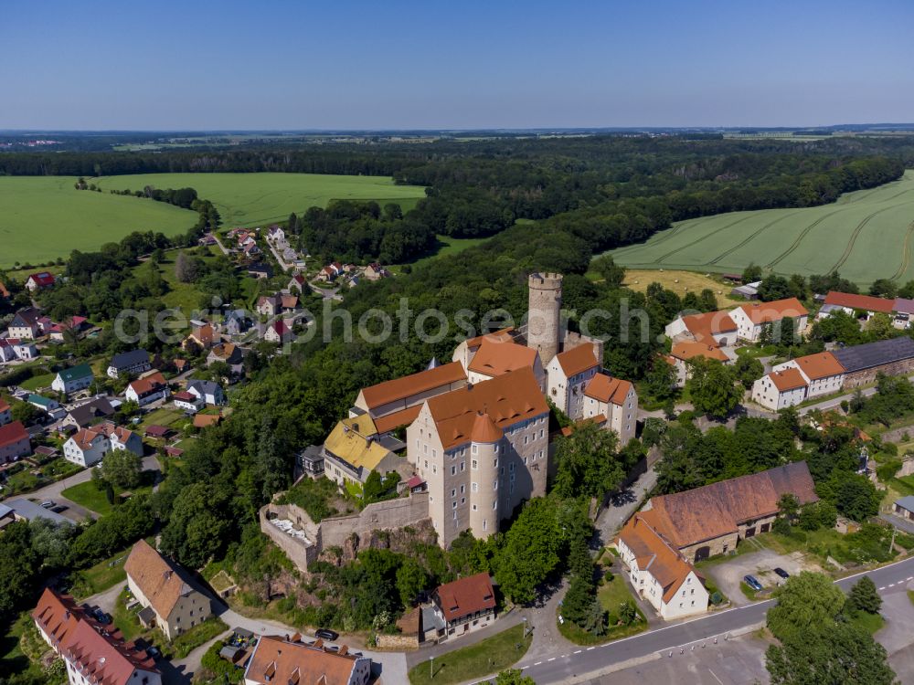 Gnandstein from above - Castle of Schloss in Gnandstein in the state Saxony