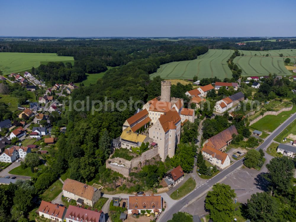 Gnandstein from the bird's eye view: Castle of Schloss in Gnandstein in the state Saxony