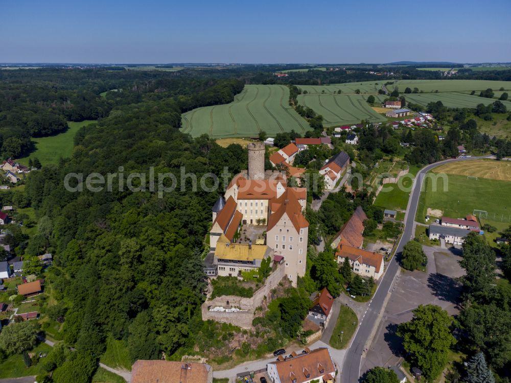 Aerial image Gnandstein - Castle of Schloss in Gnandstein in the state Saxony