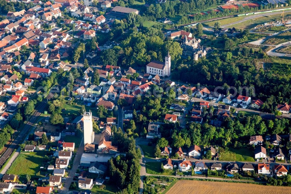 Aerial image Gondelsheim - Castle of Schloss Gondelsheim in Gondelsheim in the state Baden-Wuerttemberg, Germany