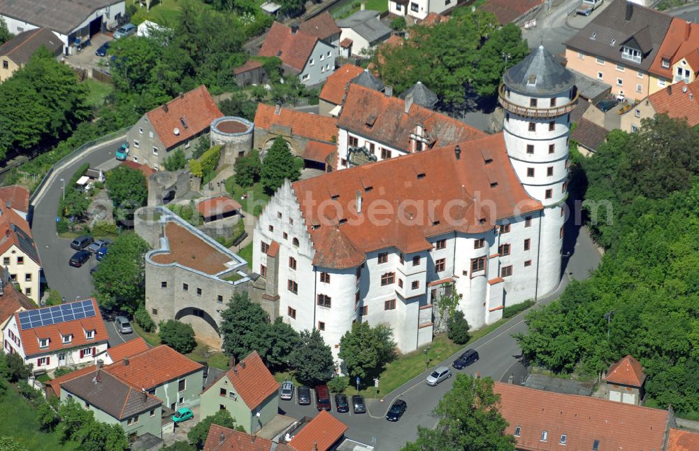 Aerial image Rimpar - Castle of Grumbach on street Schlossberg in Rimpar in the state Bavaria, Germany