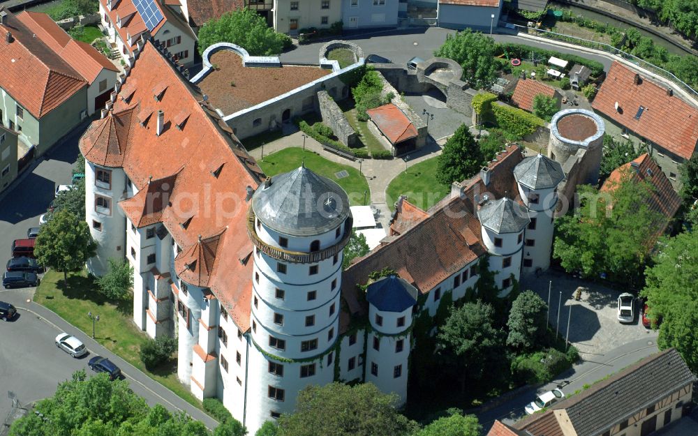 Aerial photograph Rimpar - Castle of Grumbach on street Schlossberg in Rimpar in the state Bavaria, Germany