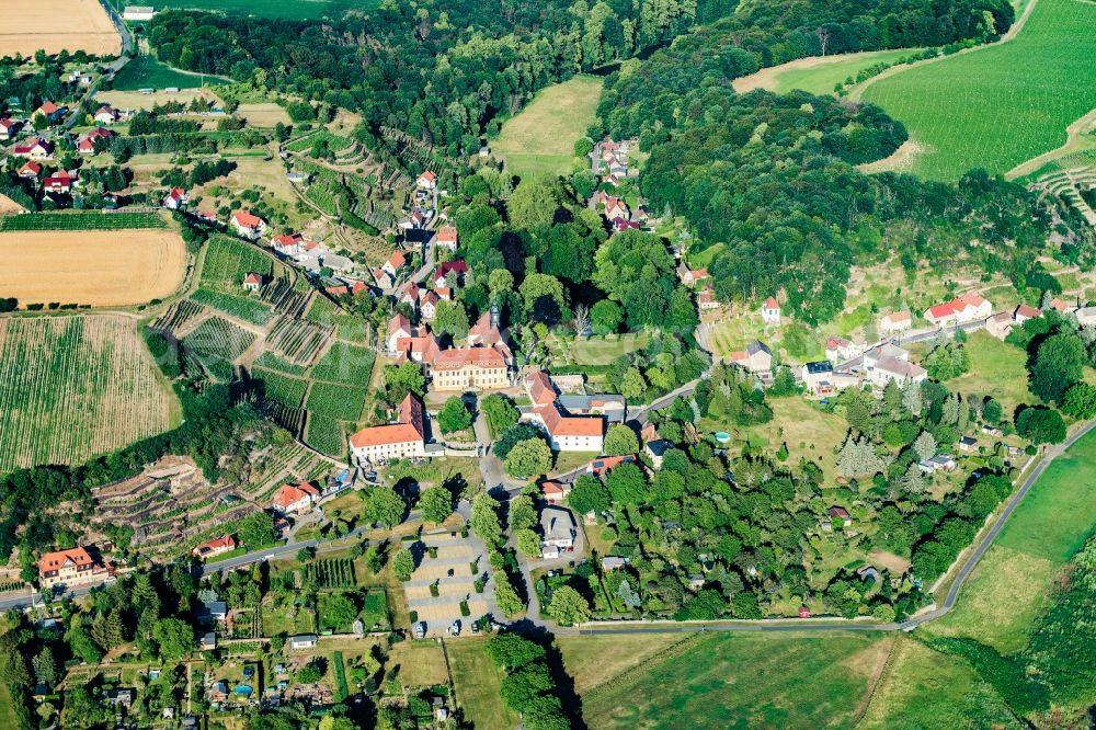 Aerial photograph Seusslitz - Castle of Heinrichsburg in Seusslitz in the state Saxony, Germany