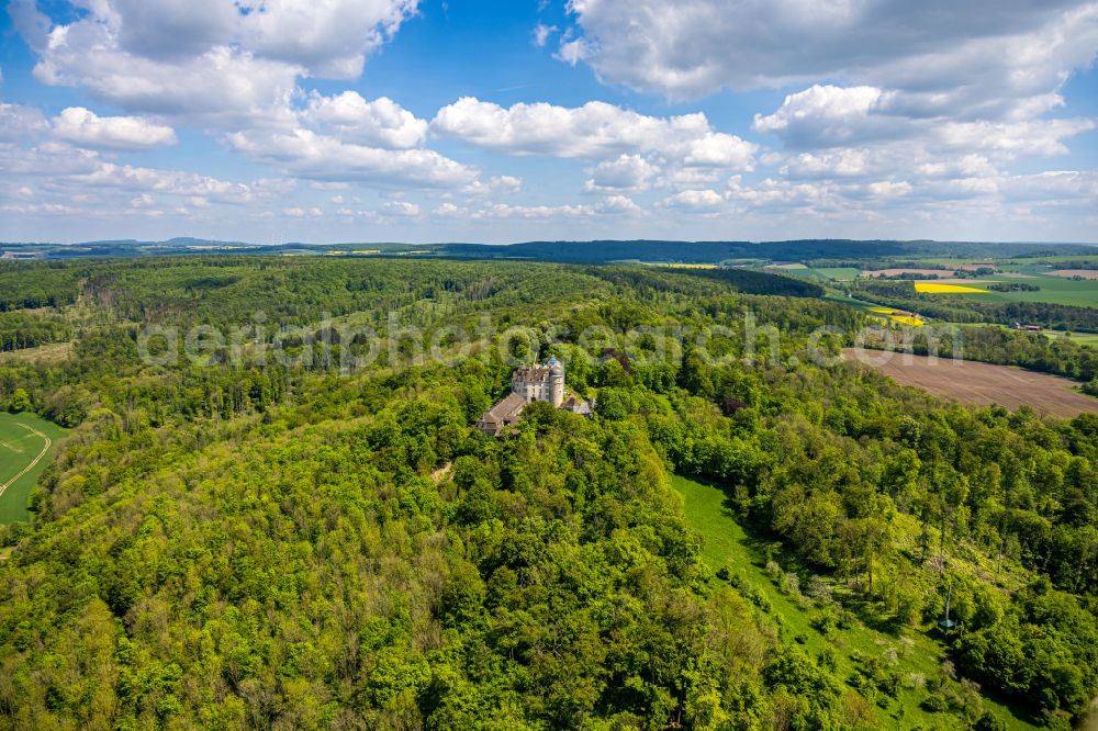 Aerial image Hinnenburg - Castle of Schloss Hinnenburg in Hinnenburg in the state North Rhine-Westphalia, Germany