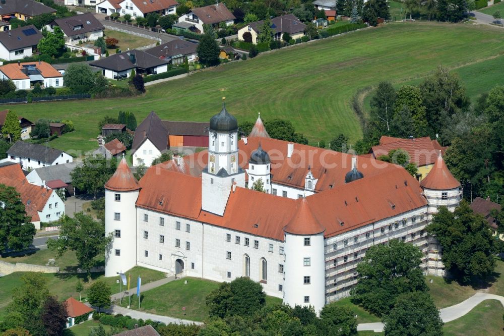 Aerial image Höchstädt - Castle of Schloss Hochstaedt in Hoechstaedt in the state Bavaria