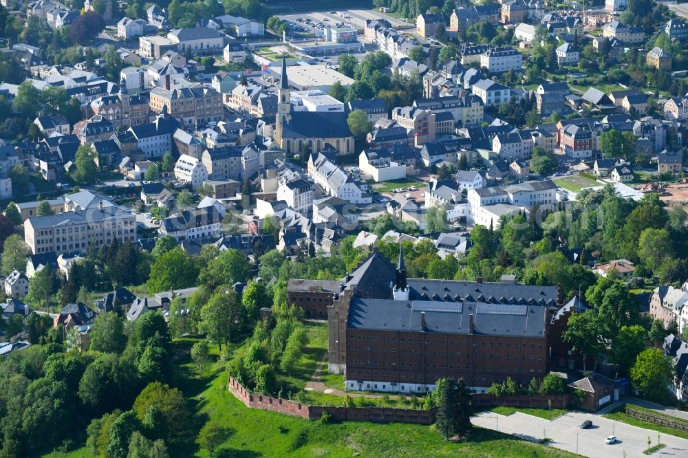 Stollberg/Erzgeb. from above - Castle of Hoheneck in Stollberg/Erzgeb. in the state Saxony, Germany