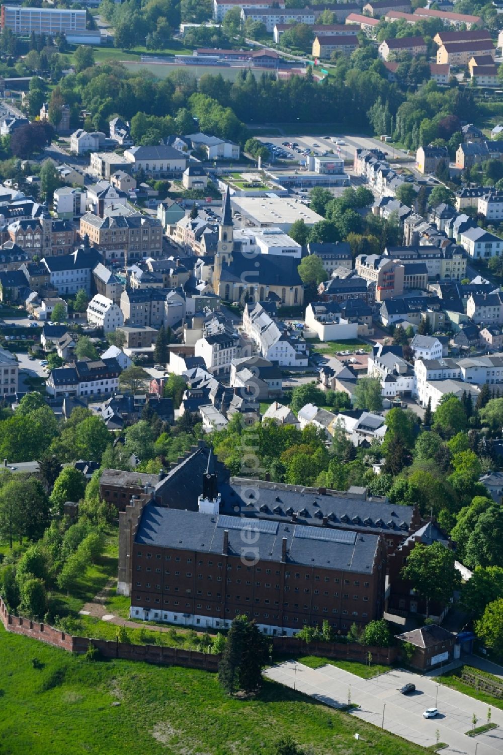 Aerial image Stollberg/Erzgeb. - Castle of Hoheneck in Stollberg/Erzgeb. in the state Saxony, Germany