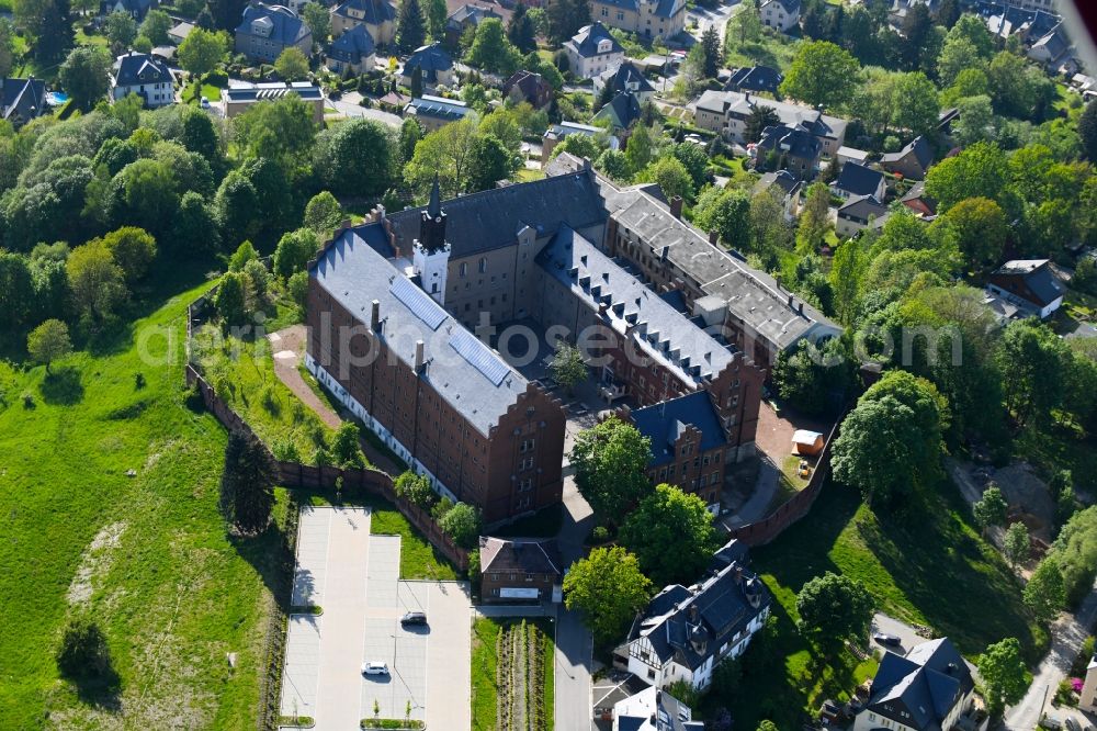 Stollberg/Erzgeb. from above - Castle of Hoheneck in Stollberg/Erzgeb. in the state Saxony, Germany