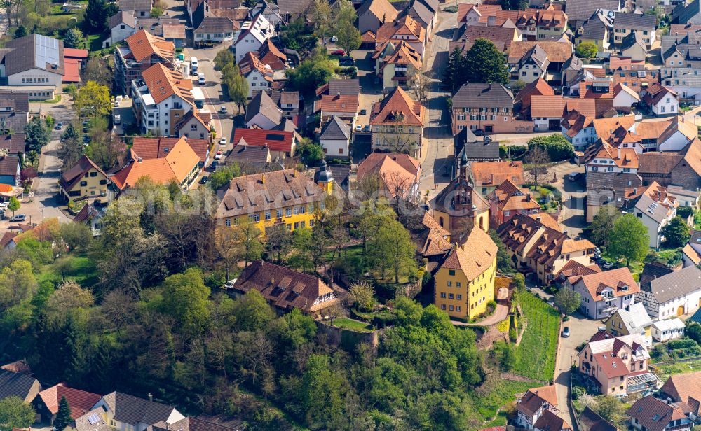 Aerial image Mahlberg - Castle of Schloss in Innenstadtkern in Mahlberg in the state Baden-Wuerttemberg, Germany