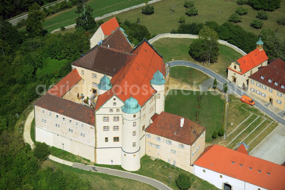 Lauchheim from above - Castle of Schloss Kapfenburg in Lauchheim in the state Baden-Wuerttemberg