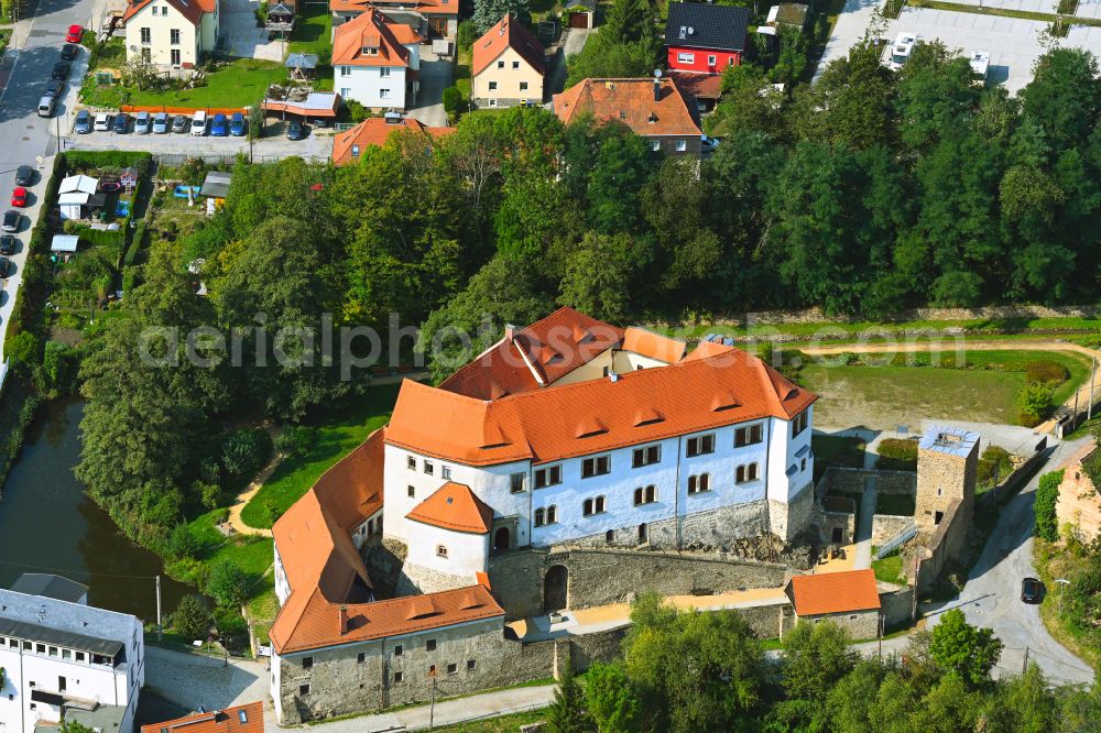 Aerial image Radeberg - Castle of Klippenstein on street Schlossstrasse in the district Feldschloesschen in Radeberg in the state Saxony, Germany