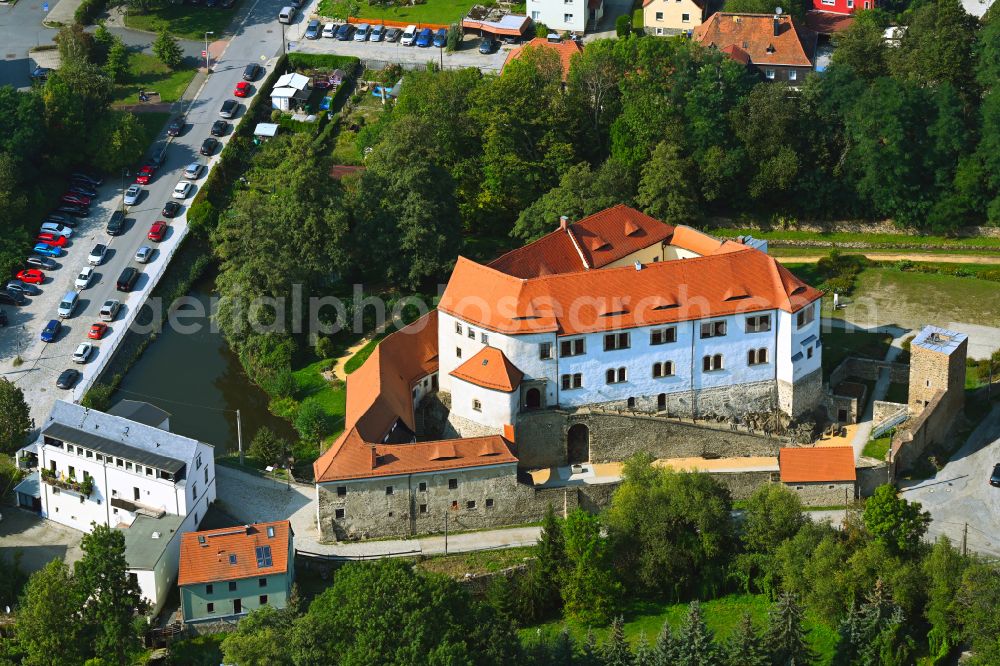 Aerial photograph Radeberg - Castle of Klippenstein on street Schlossstrasse in the district Feldschloesschen in Radeberg in the state Saxony, Germany