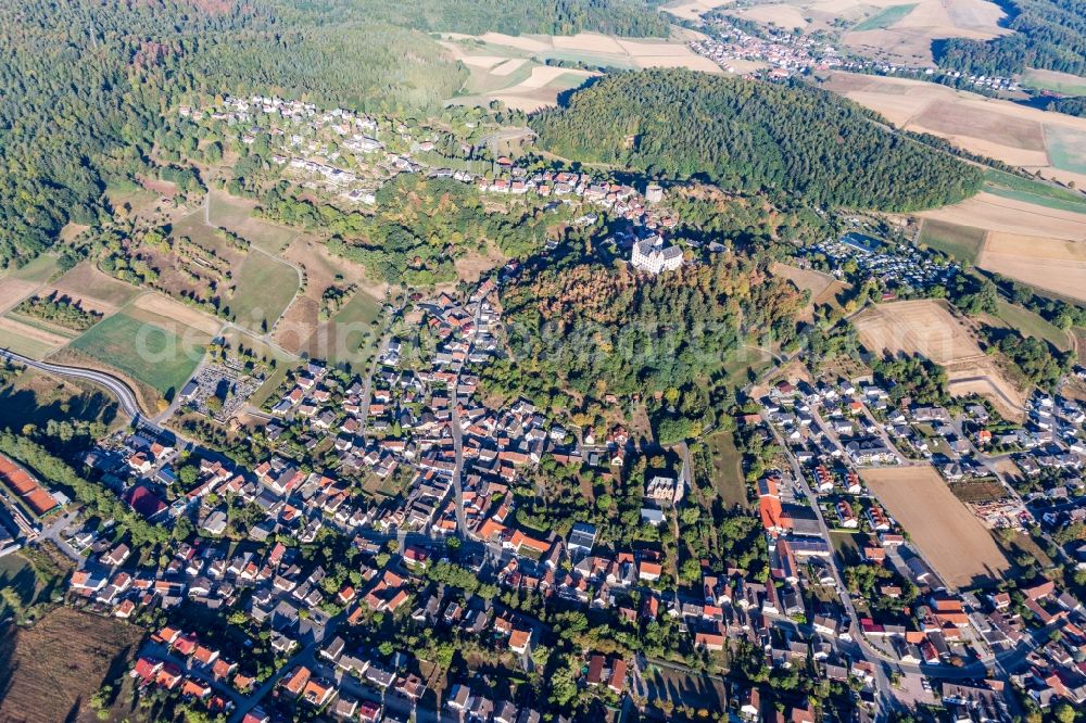 Lichtenberg from above - Castle of Lichtenberg in Lichtenberg in the state Hesse, Germany