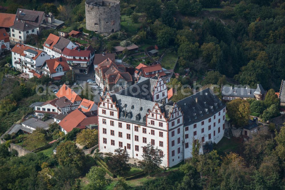 Aerial image Fischbachtal - Castle on street Landgraf-Georg-Strasse of Lichtenberg on street Landgraf-Georg-Strasse in the district Lichtenberg in Fischbachtal in the state Hesse, Germany