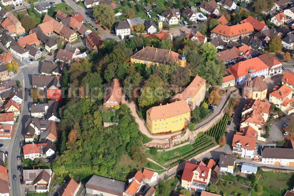 Mahlberg from the bird's eye view: Castle of Schloss Mahlberg in Mahlberg in the state Baden-Wuerttemberg