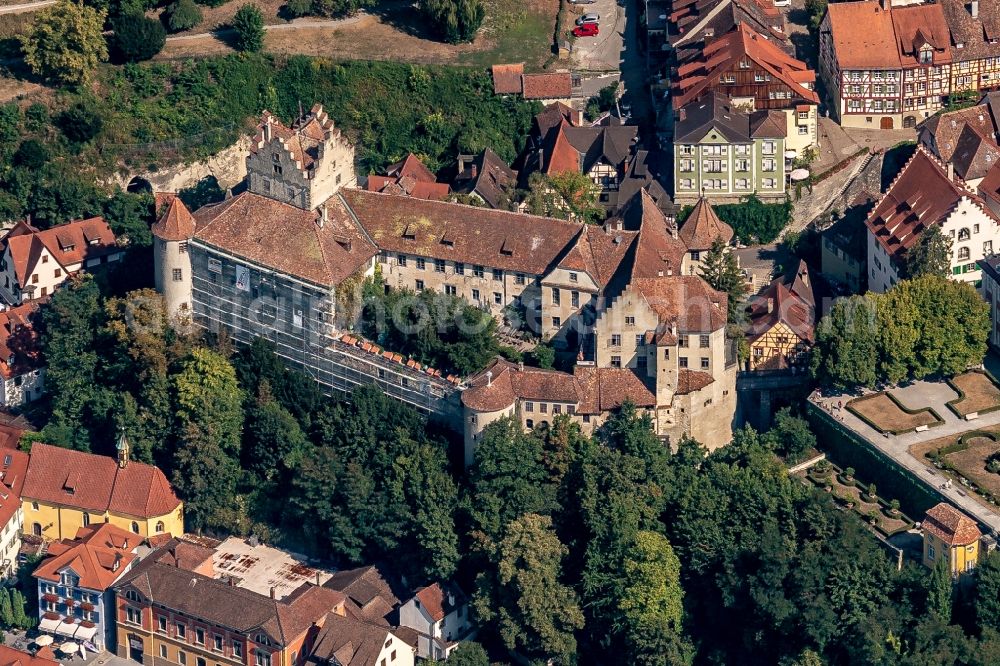 Meersburg from the bird's eye view: Castle of Schloss Meersburg in Meersburg in the state Baden-Wurttemberg, Germany