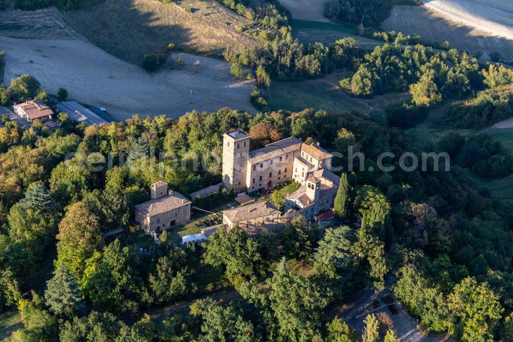 Aerial image Sassuolo - Castle of Montegibbio Castello di Montegibbio in Sassuolo in Emilia-Romagna, Italy